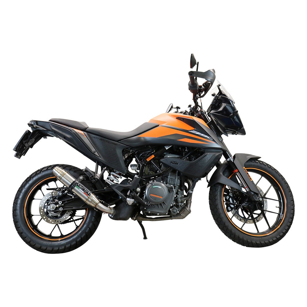 Escape compatible con Ktm Adventure 250 2020-2024, Deeptone Inox, Escape racing, silenciador con tubo de conexion y dbkiller, articulo sin homologacion 