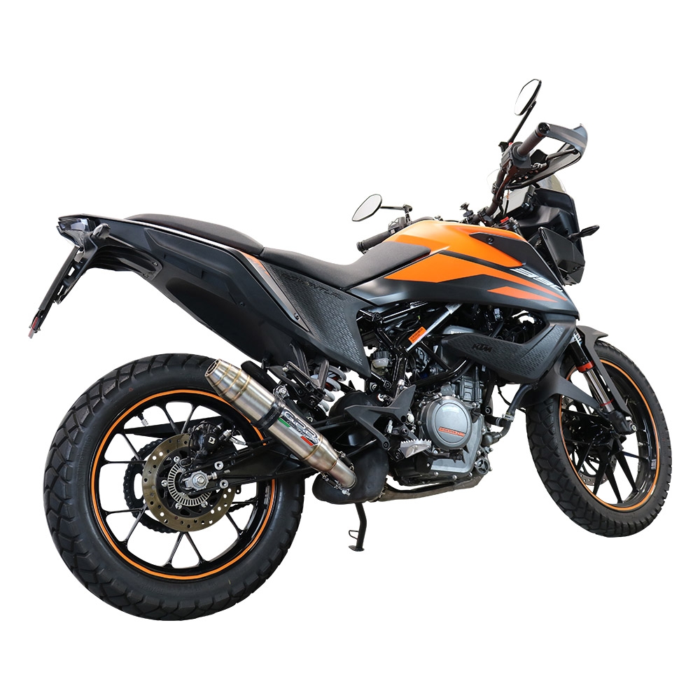 Escape compatible con Ktm Adventure 250 2020-2024, Deeptone Inox, Escape racing, silenciador con tubo de conexion y dbkiller, articulo sin homologacion 