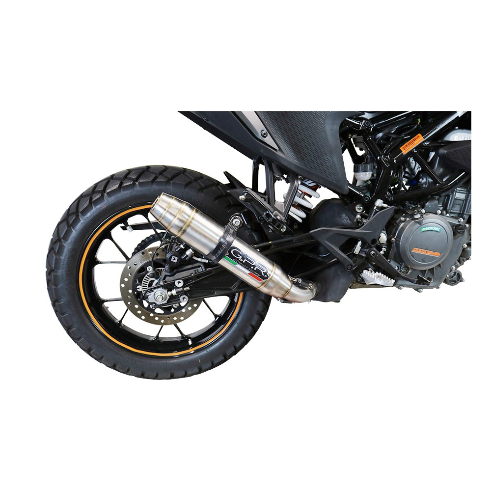 Escape compatible con Ktm Adventure 250 2020-2024, Deeptone Inox, Escape racing, silenciador con tubo de conexion y dbkiller, articulo sin homologacion 