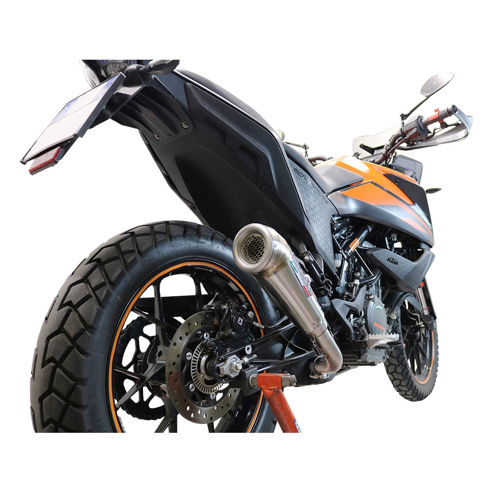 Escape compatible con Ktm Adventure 390 2020-2020, Powercone Evo, Escape legal, homologado, silenciador con db killer desmontable y tubo de conexión específico 