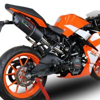 GPR escape compatible con  Ktm Rc 125 2017-2020, Furore Evo4 Nero, Escape legal, homologado, silenciador con catalizador, db killer desmontable y tubo de conexión específico 