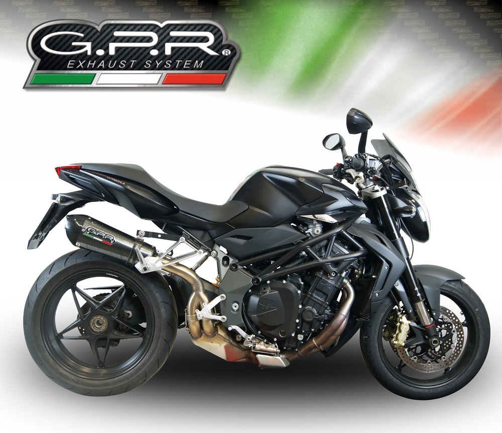 Escape compatible con Mv Agusta Brutale 1090 R-RR 2010-2016, Gpe Ann. Poppy, Escape legal, homologado, silenciador con db killer desmontable y tubo de conexión específico 