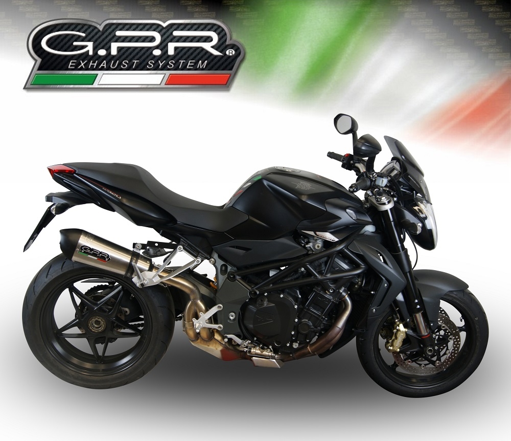 Escape compatible con Mv Agusta Brutale 990 R 2010-2011, Gpe Ann. titanium, Escape legal, homologado, silenciador con db killer desmontable y tubo de conexión específico 