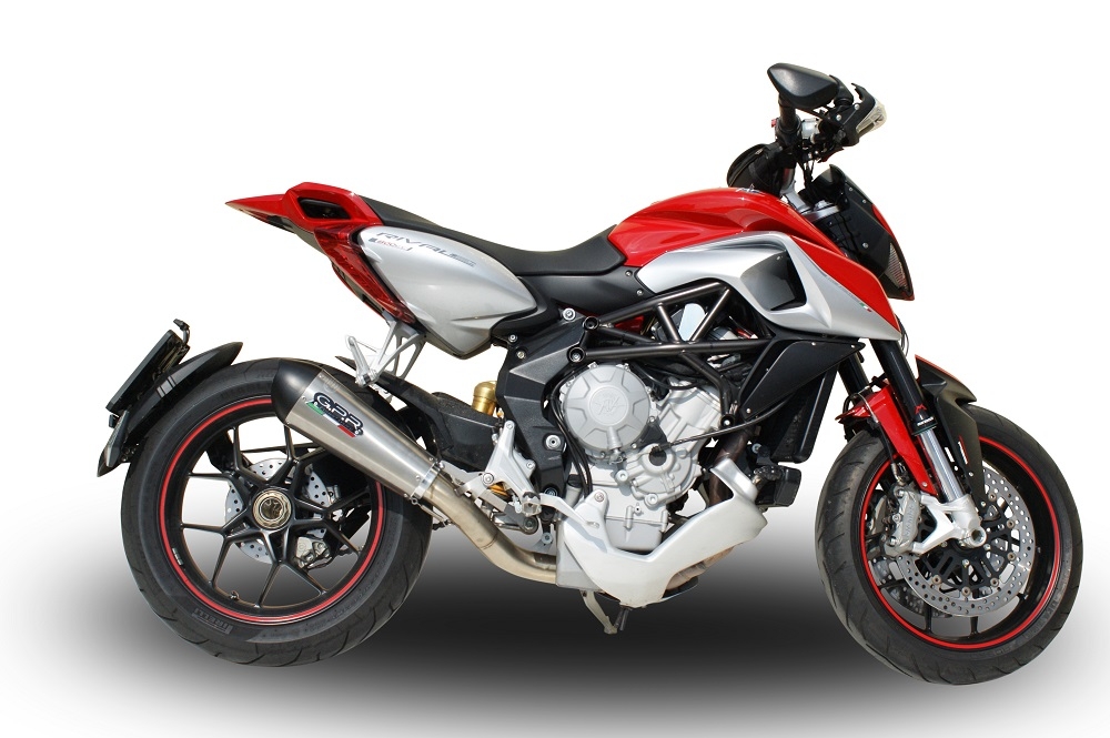 Escape compatible con Mv Agusta Rivale - Stradale 800 2014-2016, Gpe Ann. titanium, Escape legal, homologado, silenciador con db killer desmontable y tubo de conexión específico 