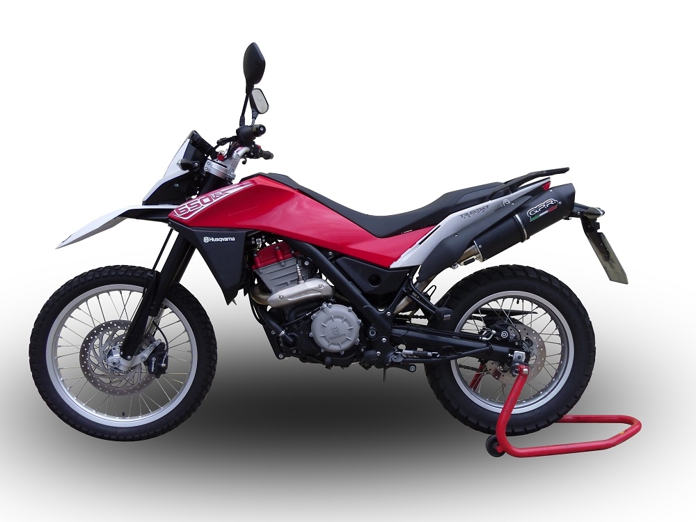 GPR escape compatible con  Husqvarna TERRA - STRADA TR 650  2013-2015, Furore Nero, Escape completo homologado y legal,con catalizador incluido db killer extraíble 