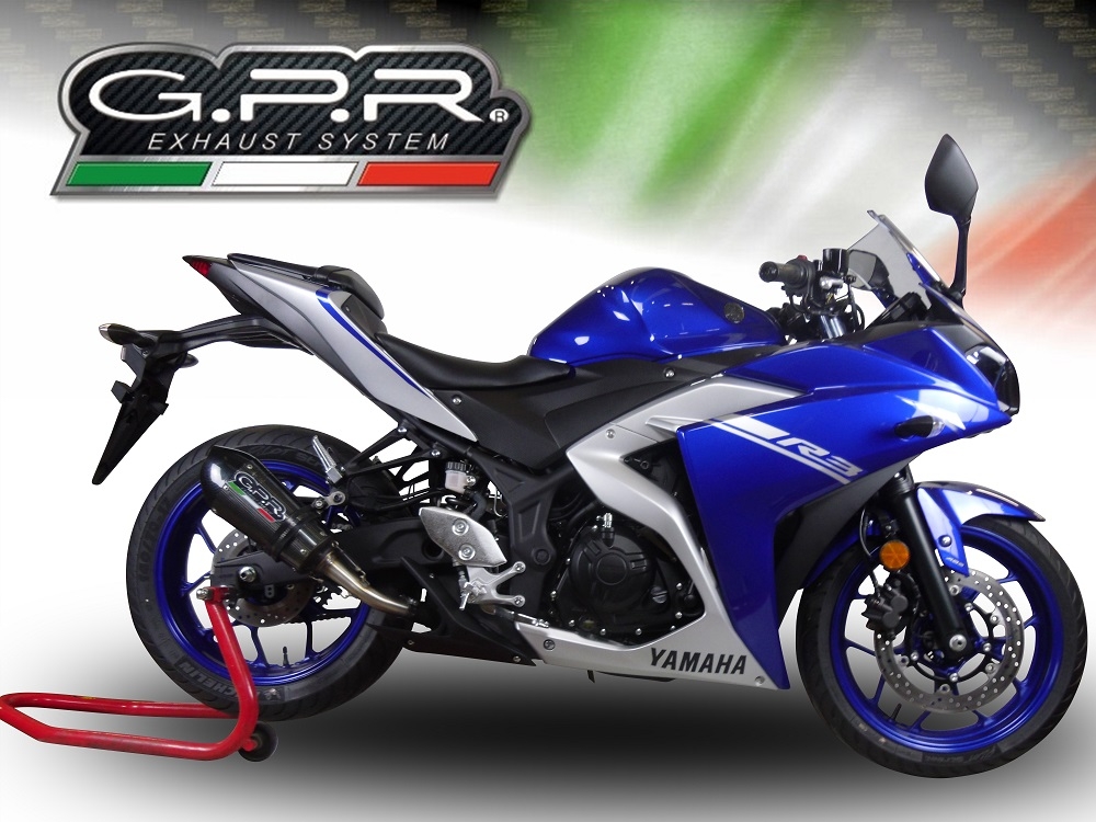 Escape compatible con Yamaha Mt-03 2018-2020, GP Evo4 Poppy, Escape legal, homologado, silenciador con db killer desmontable y tubo de conexión específico 