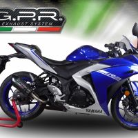Escape compatible con Yamaha Mt-03 2018-2020, GP Evo4 Poppy, Escape legal, homologado, silenciador con db killer desmontable y tubo de conexión específico 
