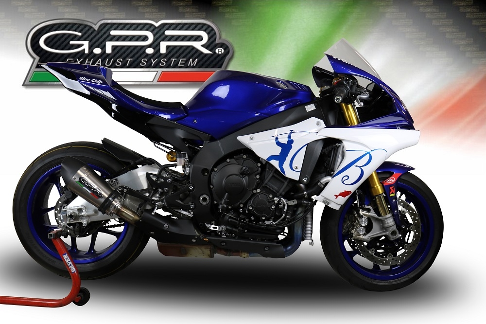 Escape compatible con Yamaha Yzf R1-R1-M 2020-2025, GP Evo4 Titanium, Escape legal, homologado, silenciador con db killer desmontable y tubo de conexión específico 