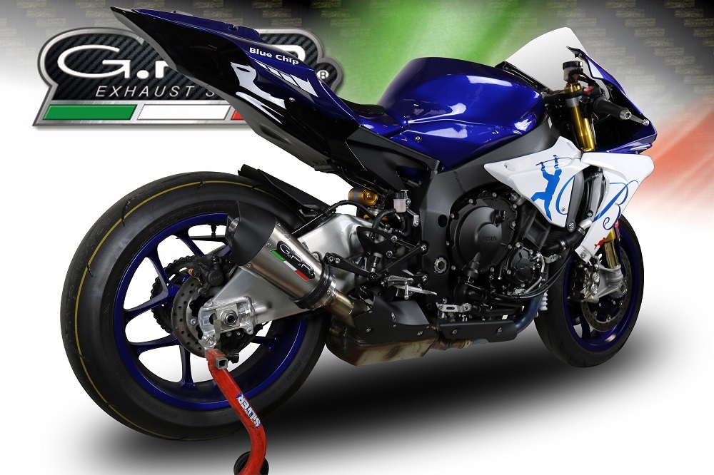 Escape compatible con Yamaha Yzf R1-R1-M 2020-2025, GP Evo4 Titanium, Escape legal, homologado, silenciador con db killer desmontable y tubo de conexión específico 