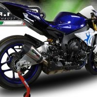 Escape compatible con Yamaha Yzf R1-R1-M 2020-2025, GP Evo4 Titanium, Escape legal, homologado, silenciador con db killer desmontable y tubo de conexión específico 