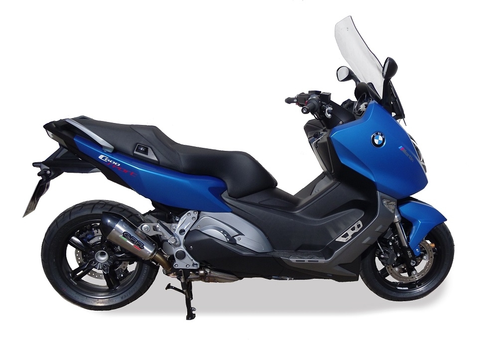 Escape compatible con Bmw C 600 Sport 2012-2016, Gpe Ann. titanium, Escape legal, homologado, silenciador con db killer desmontable y tubo de conexión específico 