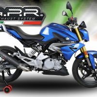 GPR escape compatible con  Bmw G 310 R 2017-2021, M3 Black Titanium, Escape completo homologado y legal,con catalizador incluido db killer extraíble 