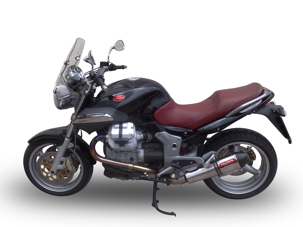 Escape compatible con Moto Guzzi Breva 1200 2007-2012, Gpe Ann. titanium, Escape legal, homologado, silenciador con db killer desmontable y tubo de conexión específico 