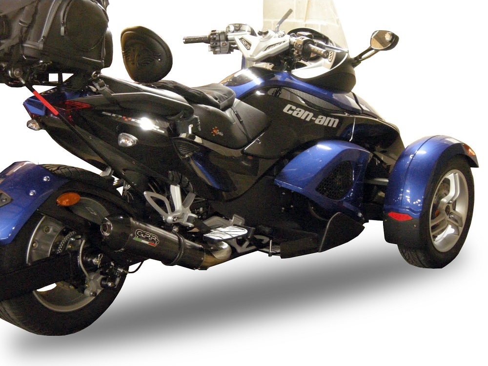 Escape compatible con Can Am Spyder 1000 i.e. Rs 2008-2012, Gpe Ann. Poppy, Escape legal, homologado, silenciador con db killer desmontable y tubo de conexión específico 