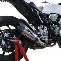 Escape compatible con Honda Cb 1000 R 2021-2024, GP Evo4 Titanium, Escape legal, homologado, silenciador con db killer desmontable y tubo de conexión específico 
