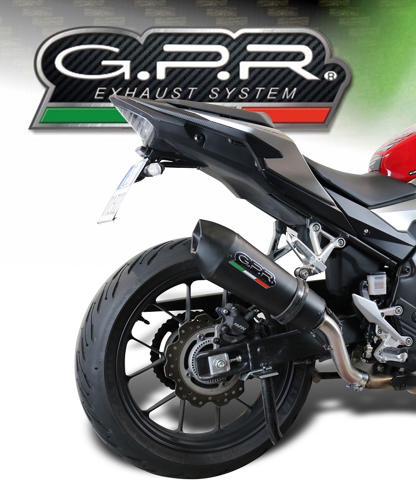 Escape compatible con Honda Cb 500 X 2019-2025, GP Evo4 Black Titanium, Escape legal, homologado, silenciador con db killer desmontable y tubo de conexión específico 
