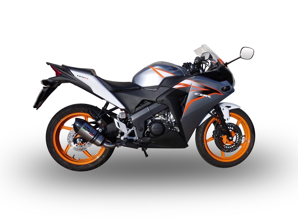 Escape compatible con Honda Cbr 125 R 2011-2016, Gpe Ann. titanium, Escape legal, homologado, silenciador con db killer desmontable y tubo de conexión específico 