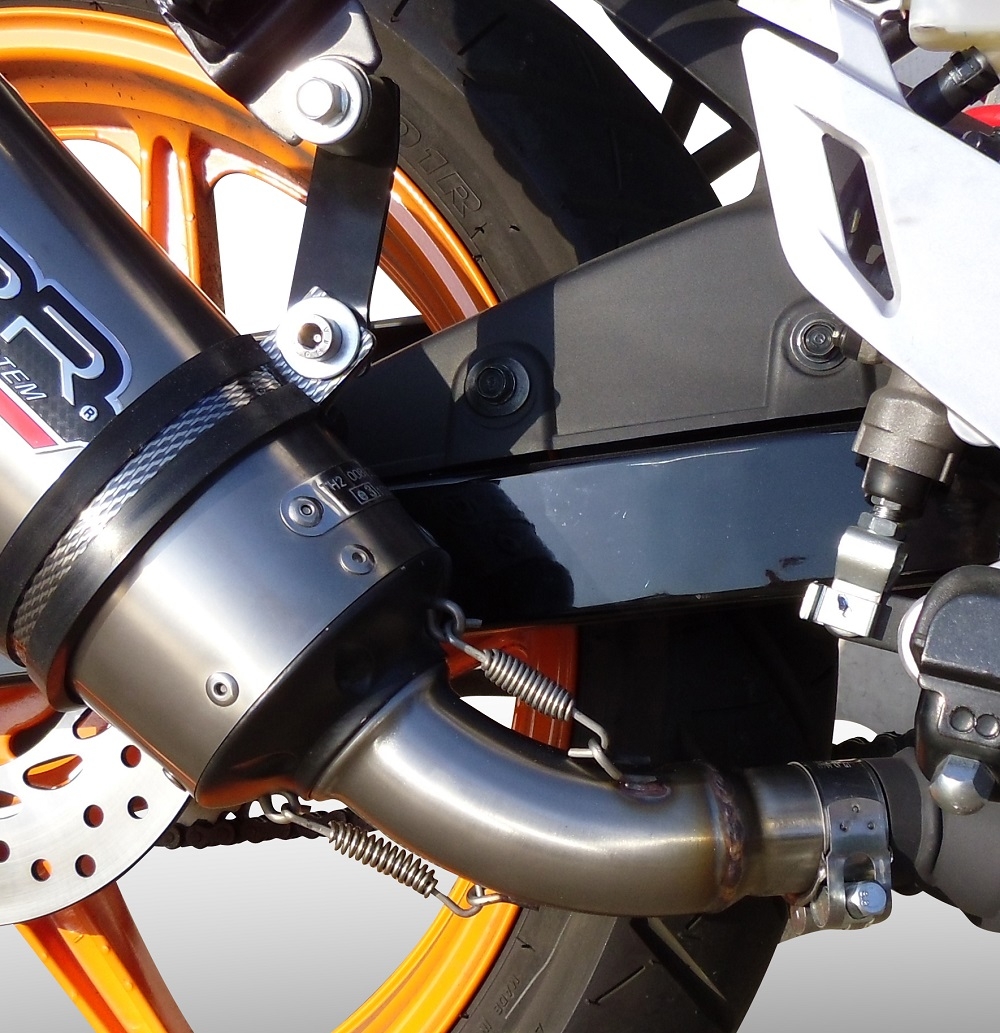 Escape compatible con Honda Cbr 125 R 2011-2016, Gpe Ann. Poppy, Escape legal, homologado, silenciador con db killer desmontable y tubo de conexión específico 