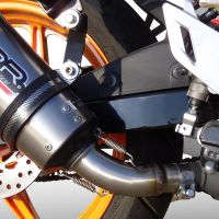 Escape compatible con Honda Cbr 125 R 2011-2016, Gpe Ann. Poppy, Escape legal, homologado, silenciador con db killer desmontable y tubo de conexión específico 