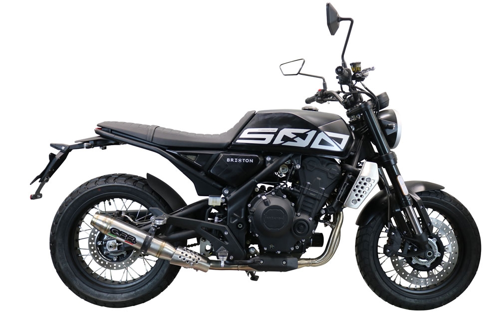 Escape compatible con Brixton CroSsfire 500 X 2022-2023, Deeptone Inox, Escape legal, homologado, silenciador con db killer desmontable y tubo de conexión específico 