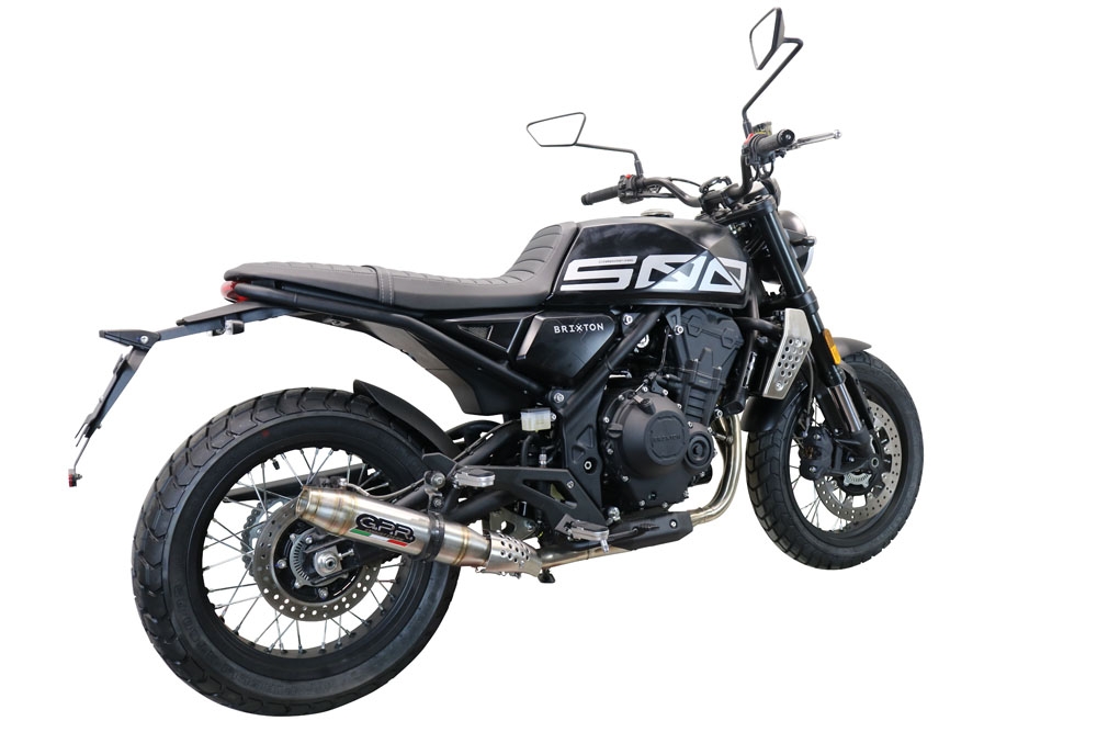 Escape compatible con Brixton CroSsfire 500 X 2022-2023, Deeptone Inox, Escape legal, homologado, silenciador con db killer desmontable y tubo de conexión específico 