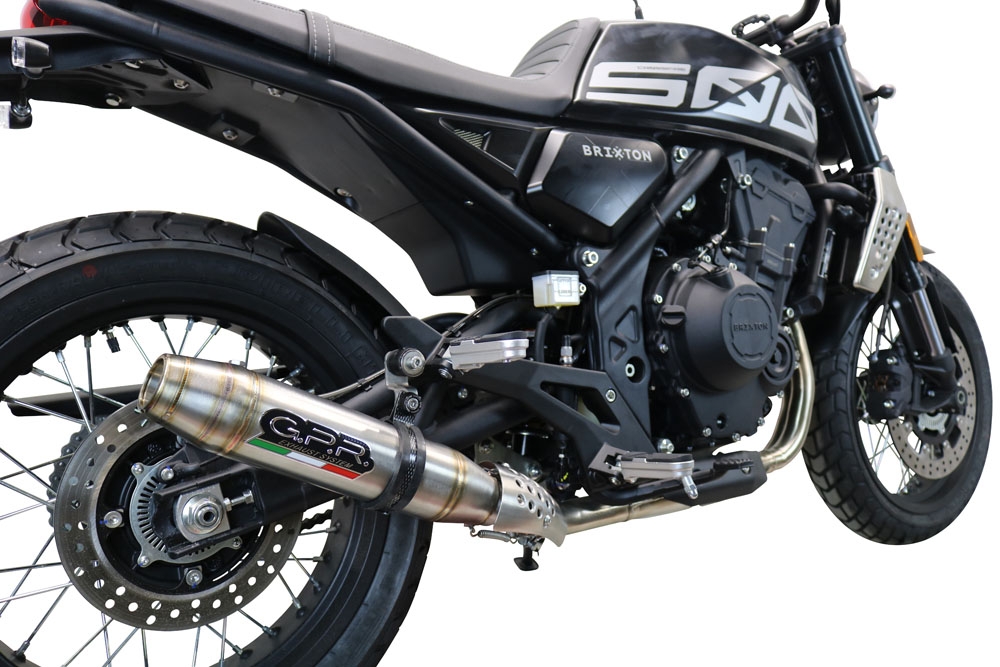 Escape compatible con Brixton CroSsfire 500 X 2022-2023, Deeptone Inox, Escape legal, homologado, silenciador con db killer desmontable y tubo de conexión específico 