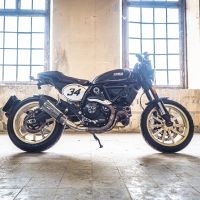 Escape compatible con Ducati Scrambler 800 2017-2020, Gpe Ann. Poppy, Escape homologaedo, legal para mercados fuera de la UE, incluido tubo de enlace y db killer extraíble 