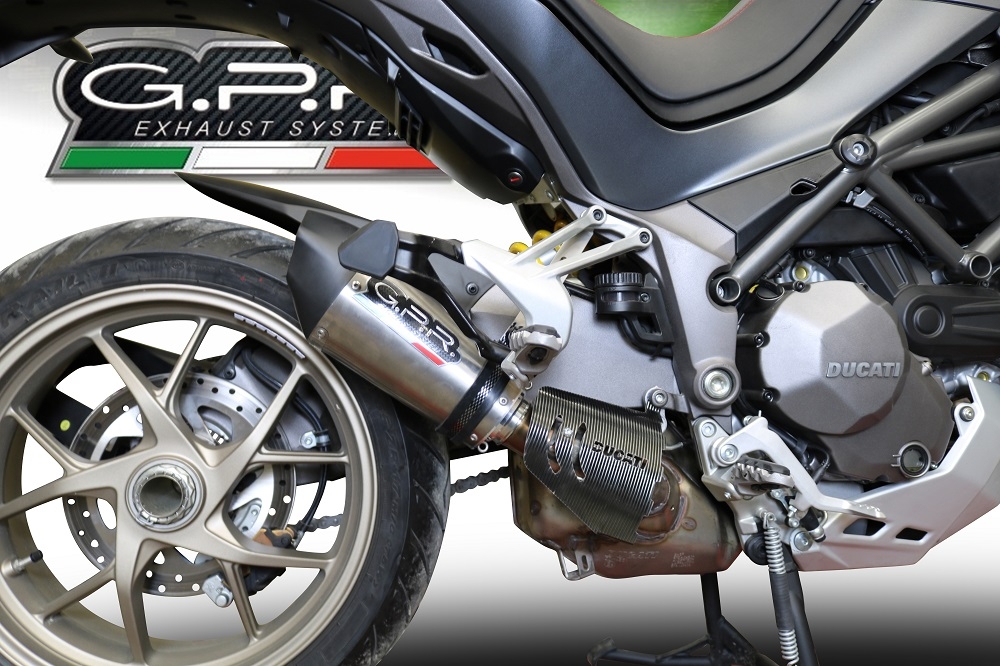 GPR escape compatible con  Ducati Multistrada 1260 2018-2020, New Grand Prix Evo Titanium, Escape legal, homologado, silenciador con db killer desmontable y tubo de conexión específico 