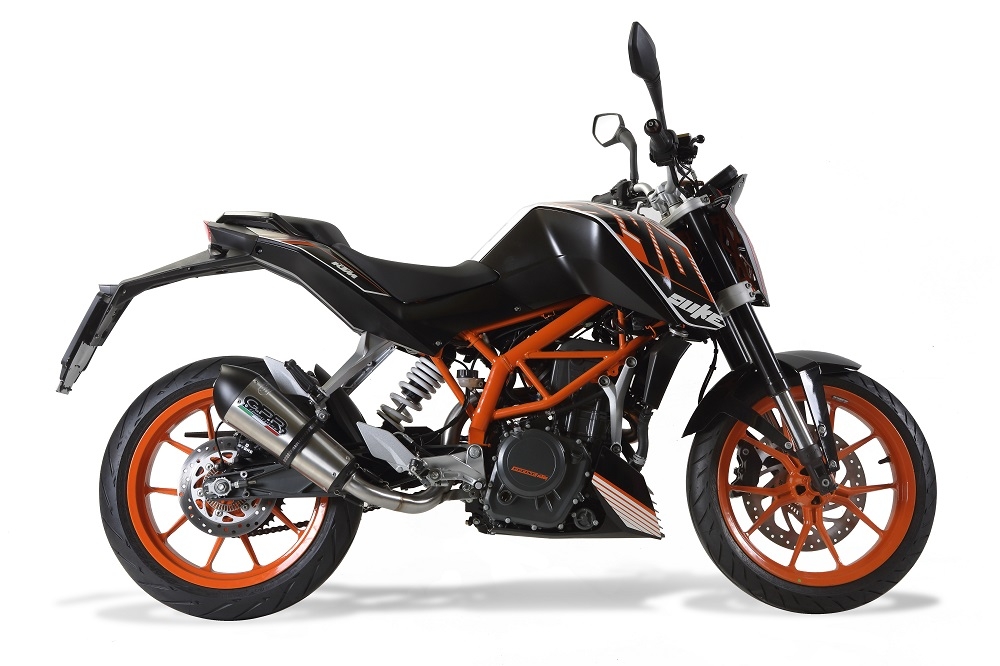 Escape compatible con Ktm Duke 390 2013-2016, Gpe Ann. titanium, Escape racing, silenciador con tubo de conexion, articulo sin homologacion 