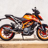 Escape compatible con Ktm Duke 250 2017-2020, GP Evo4 Poppy, Escape legal, homologado, silenciador con db killer desmontable y tubo de conexión específico 