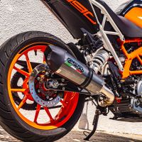 Escape compatible con Ktm Duke 250 2017-2020, GP Evo4 Poppy, Escape legal, homologado, silenciador con db killer desmontable y tubo de conexión específico 