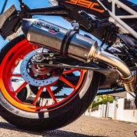 Escape compatible con Ktm Duke 250 2017-2020, GP Evo4 Poppy, Escape legal, homologado, silenciador con db killer desmontable y tubo de conexión específico 