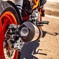 Escape compatible con Ktm Duke 250 2017-2020, GP Evo4 Poppy, Escape legal, homologado, silenciador con db killer desmontable y tubo de conexión específico 