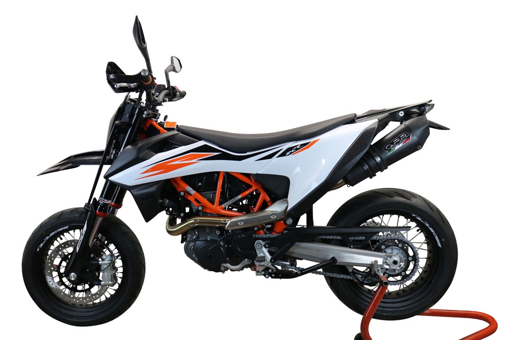 GPR escape compatible con  Ktm Enduro 690 R 2019-2020, New Grand Prix Evo Black Titanium, Escape homologado, legal, con db killer extraíble, tubo de conexión y catalizador 