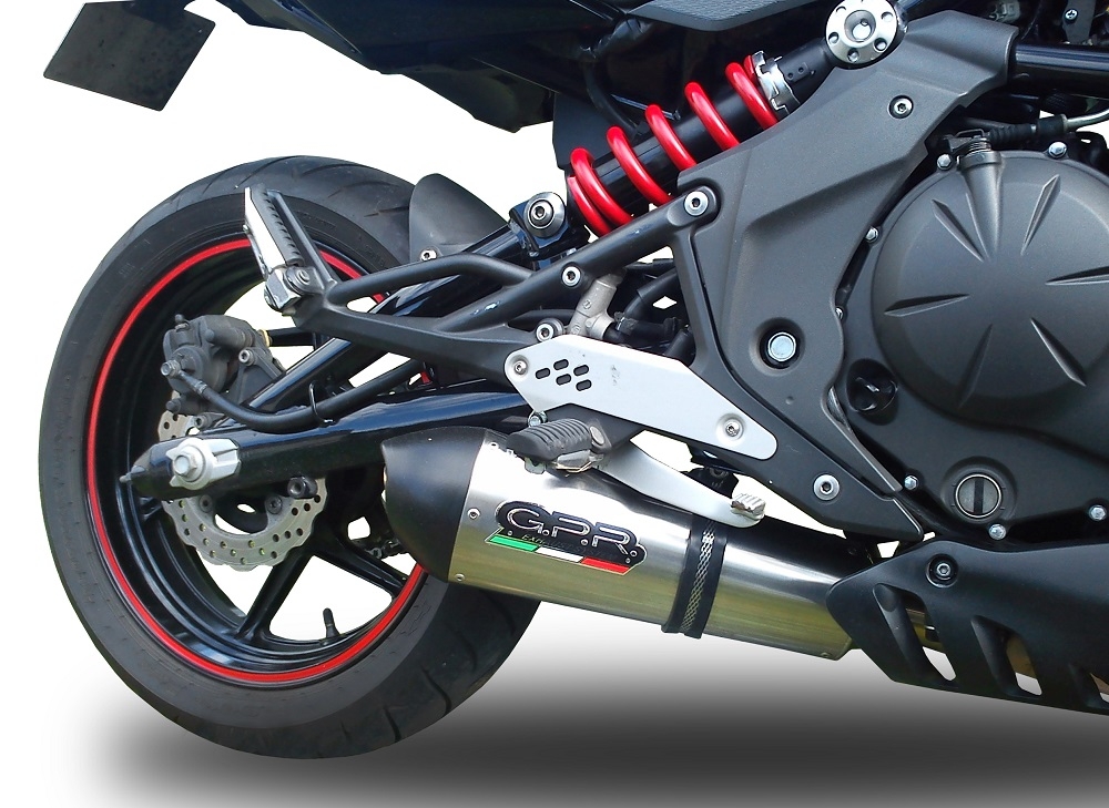 Escape compatible con Kawasaki Versys 650 2006-2014, Gpe Ann. titanium, Escape legal, homologado, silenciador con db killer desmontable y tubo de conexión específico 