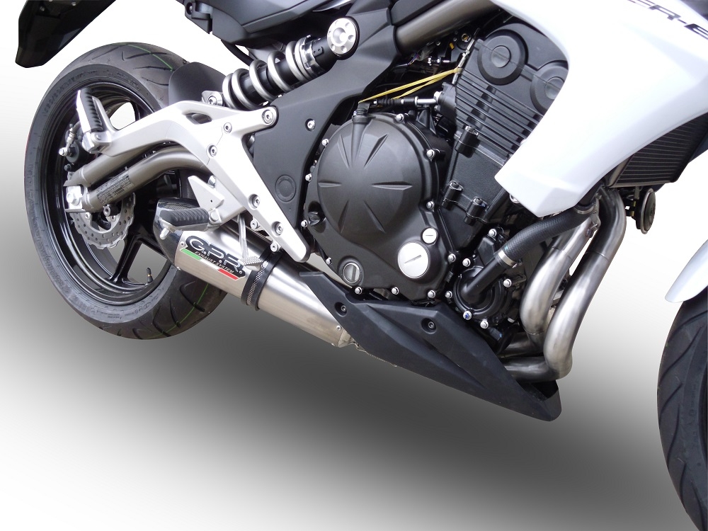 Escape compatible con Kawasaki Er 6 N - F 2012-2016, Gpe Ann. titanium, Escape completo homologado y legal, incluido db killer extraíble 