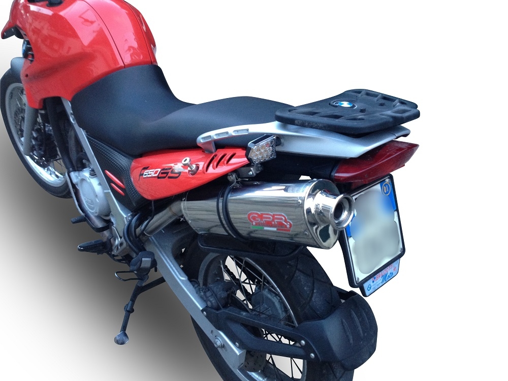 Escape compatible con Bmw F 650 Gs 2004-2013, Trioval, Escape legal, homologado, silenciador con db killer desmontable y tubo de conexión específico 