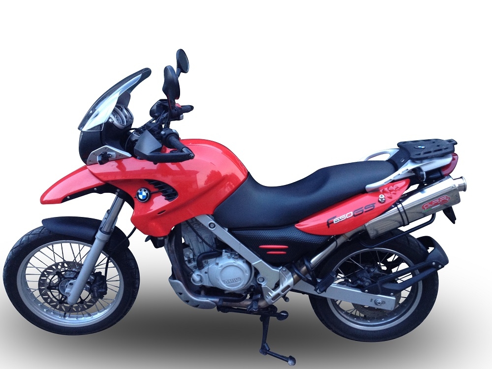 Escape compatible con Bmw F 650 Gs 2004-2013, Trioval, Escape legal, homologado, silenciador con db killer desmontable y tubo de conexión específico 
