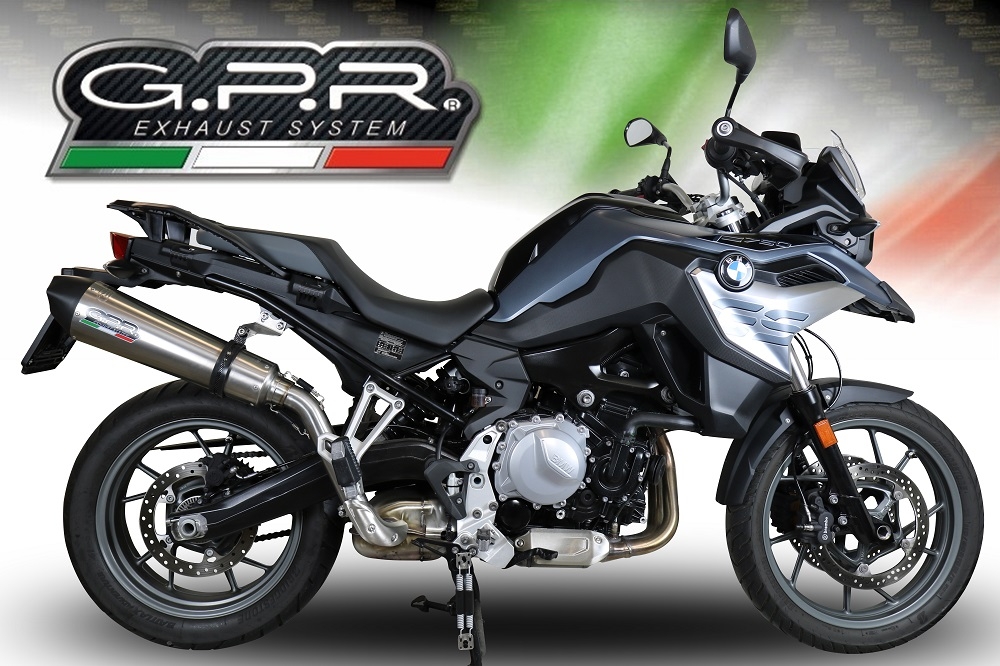 Escape compatible con Bmw F 750 Gs 2018-2020, GP Evo4 Titanium, Escape legal, homologado, silenciador con db killer desmontable y tubo de conexión específico 