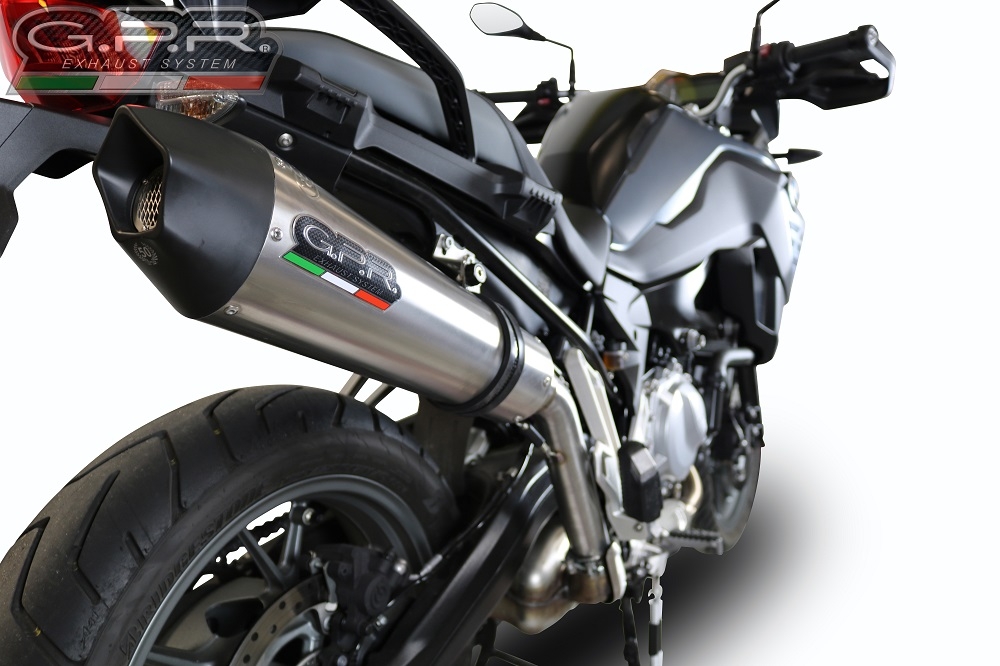 Escape compatible con Bmw F 750 Gs 2018-2020, GP Evo4 Titanium, Escape legal, homologado, silenciador con db killer desmontable y tubo de conexión específico 