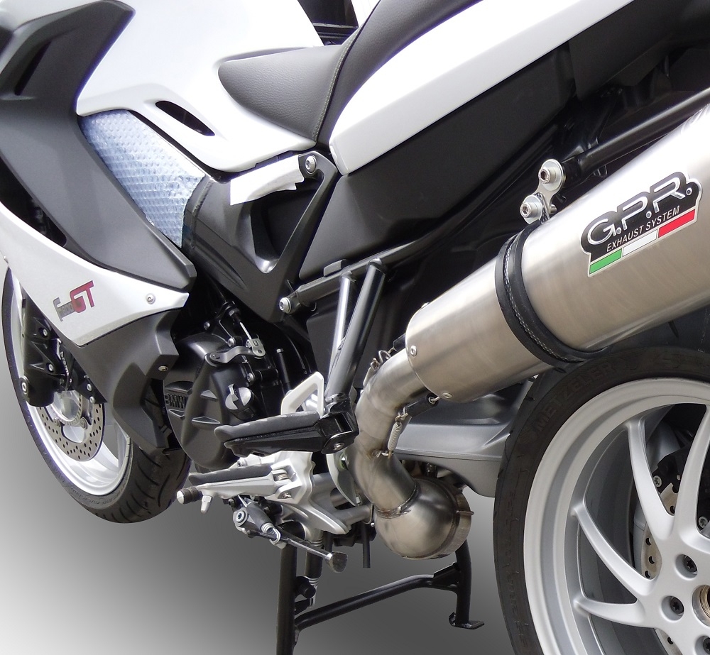 Escape compatible con Bmw F 800 Gt 2017-2019, GP Evo4 Titanium, Escape legal, homologado, silenciador con db killer desmontable y tubo de conexión específico 