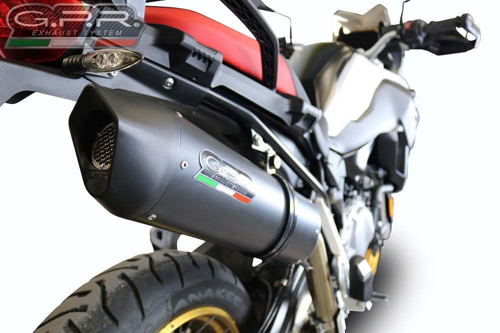 Escape compatible con Bmw F 900 Gs Adventure 2024-2025, Furore Evo4 Nero, Escape legal, homologado, silenciador con db killer desmontable y tubo de conexión específico 