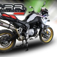 Escape compatible con Bmw F 900 Gs Adventure 2024-2025, GP Evo4 Titanium, Escape legal, homologado, silenciador con db killer desmontable y tubo de conexión específico 