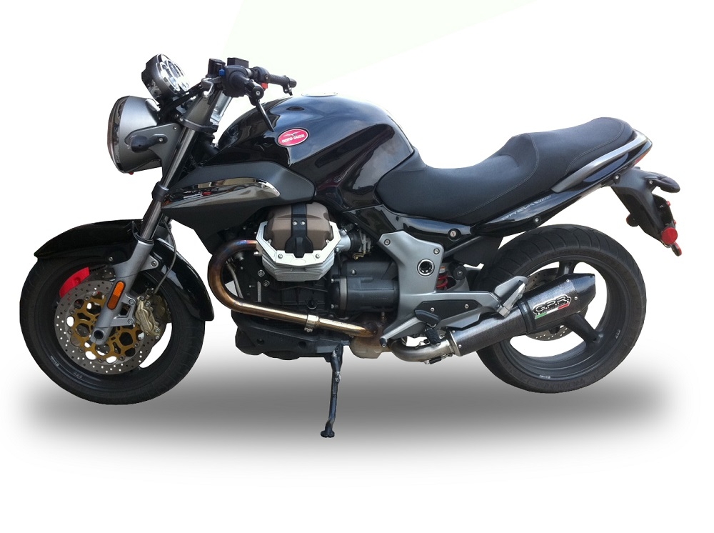 Escape compatible con Moto Guzzi Breva 1200 2007-2012, Gpe Ann. Poppy, Escape legal, homologado, silenciador con db killer desmontable y tubo de conexión específico 