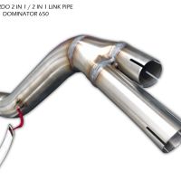 Escape compatible con Honda Dominator Nx 650 1988-2001, Trioval, Escape semi-completo homologado con db killer extraible 