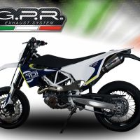 Escape compatible con Husqvarna Supermoto 701 2017-2020, Gpe Ann. Titanium, Escape homologaedo, legal para mercados fuera de la UE, incluido tubo de enlace y db killer extraíble 