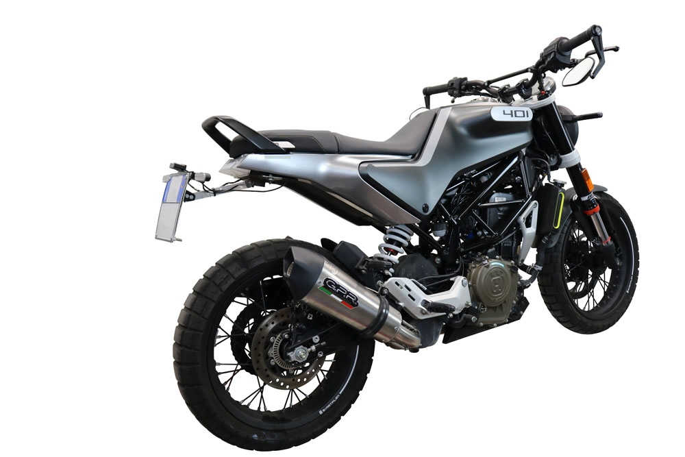 Escape compatible con Husqvarna Svartpilen 401 2020-2020, GP Evo4 Titanium, Escape legal, homologado, silenciador con db killer desmontable y tubo de conexión específico 