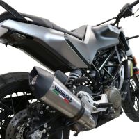 Escape compatible con Husqvarna Svartpilen 401 2020-2020, GP Evo4 Titanium, Escape legal, homologado, silenciador con db killer desmontable y tubo de conexión específico 