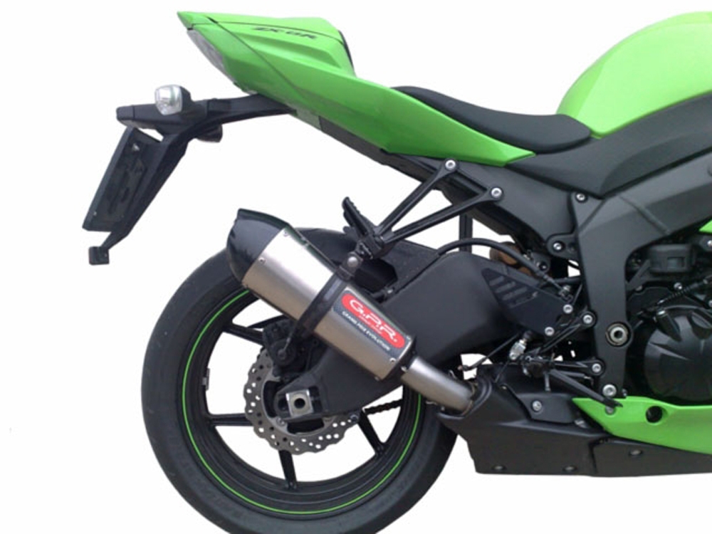 Escape compatible con Kawasaki ZX-6 R-RR 2009-2025, Gpe Ann. titanium, Escape legal, homologado, silenciador con db killer desmontable y tubo de conexión específico 