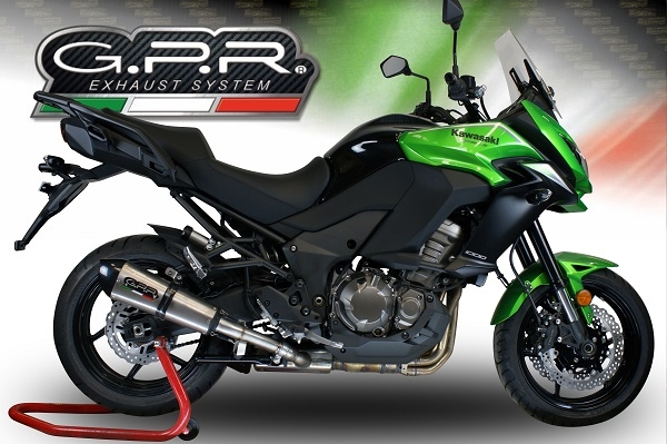 Escape compatible con Kawasaki Versys 1000 I.E. 2017-2018, GP Evo4 Titanium, Escape legal, homologado, silenciador con db killer desmontable y tubo de conexión específico 